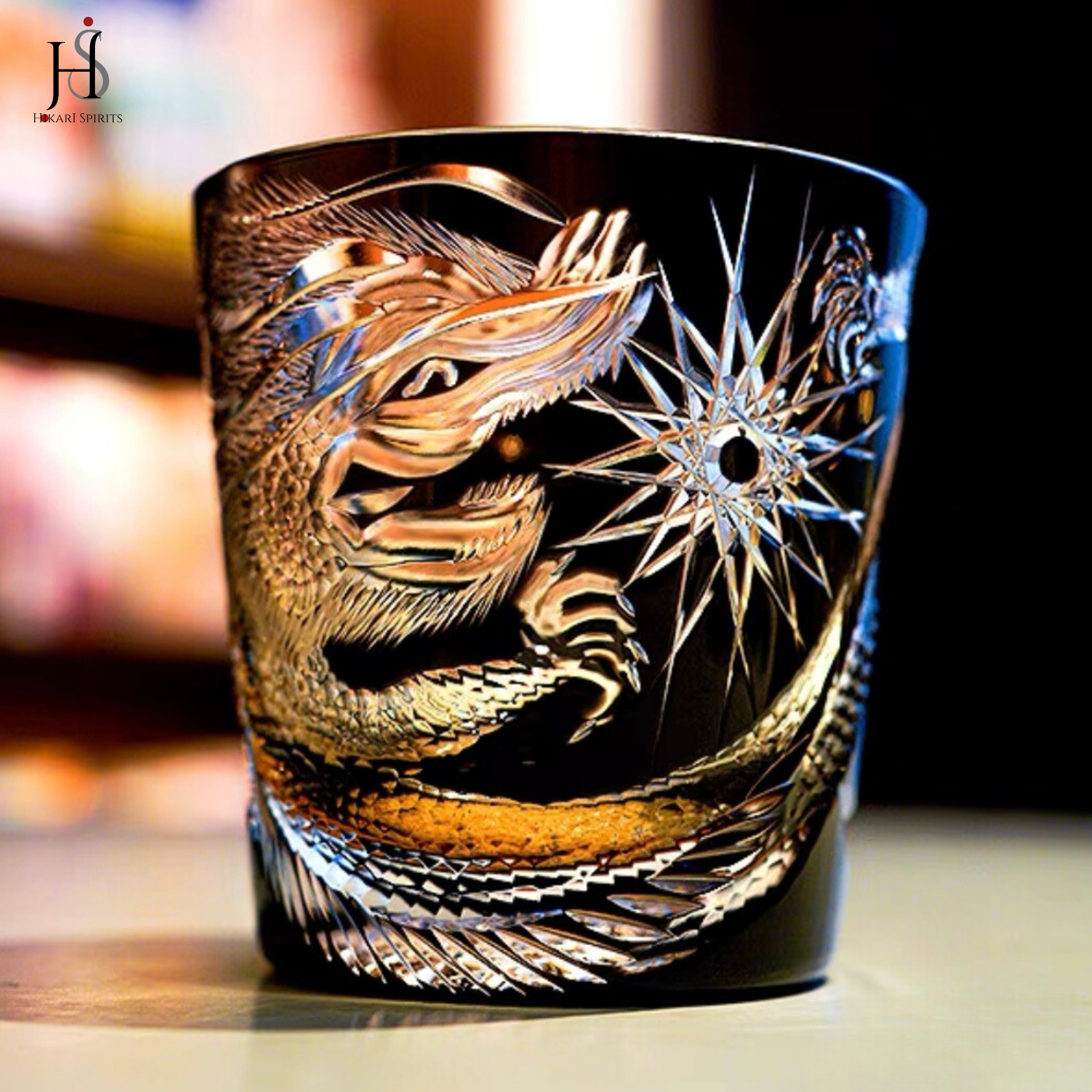 Edo Kiriko Hand-Carved Dragon's Breath Whiskey Glass – Hikari Spirits Edo Kiriko Hand-Carved Dragon's Breath Whiskey Glass – Hikari Spirits