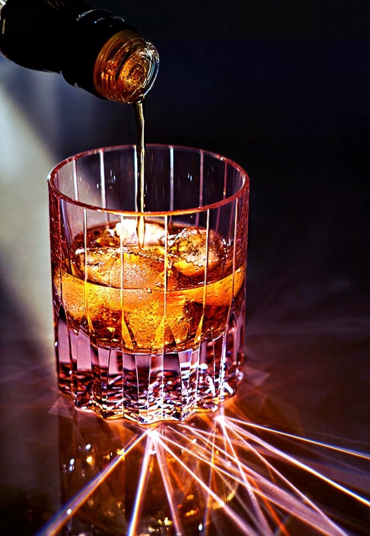 Edo Kiriko whiskey glass with wooden gift box