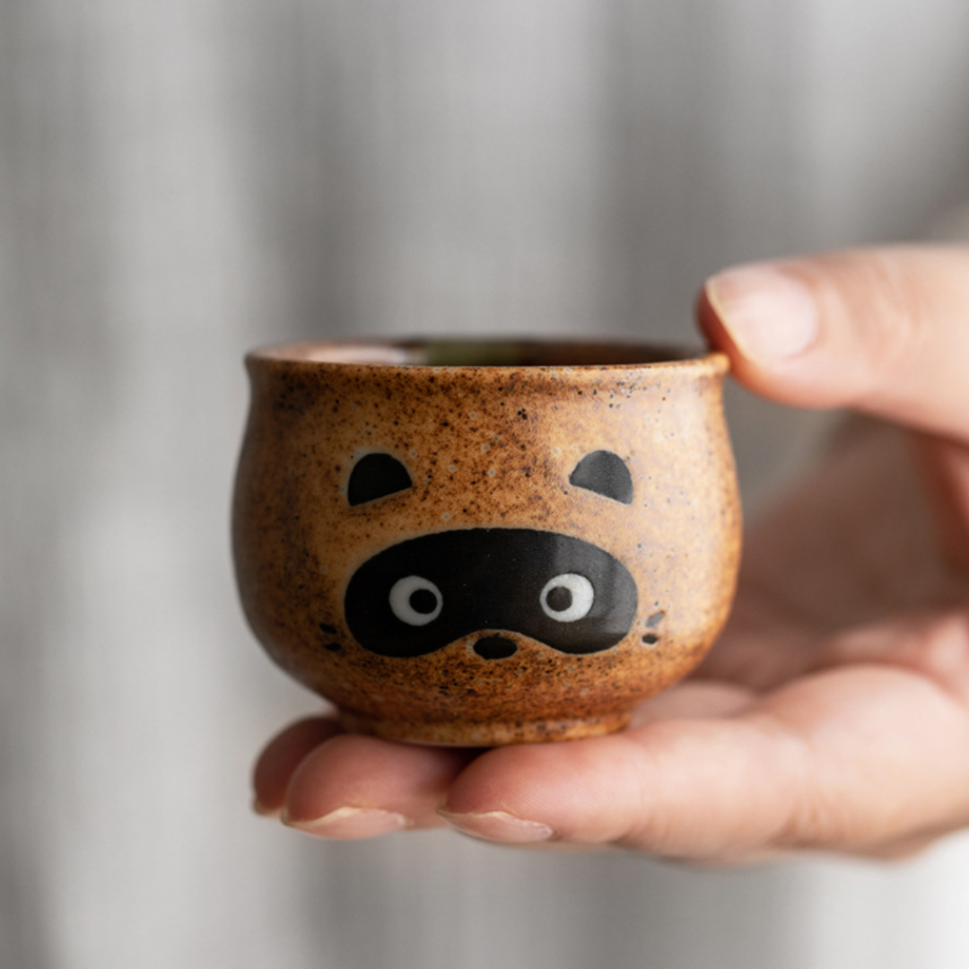 Shigaraki Ware Tanuki Sake Set