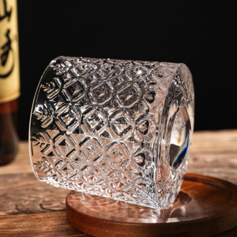 Edo Glass Handcrafted Self-Rotating Whisky Glass