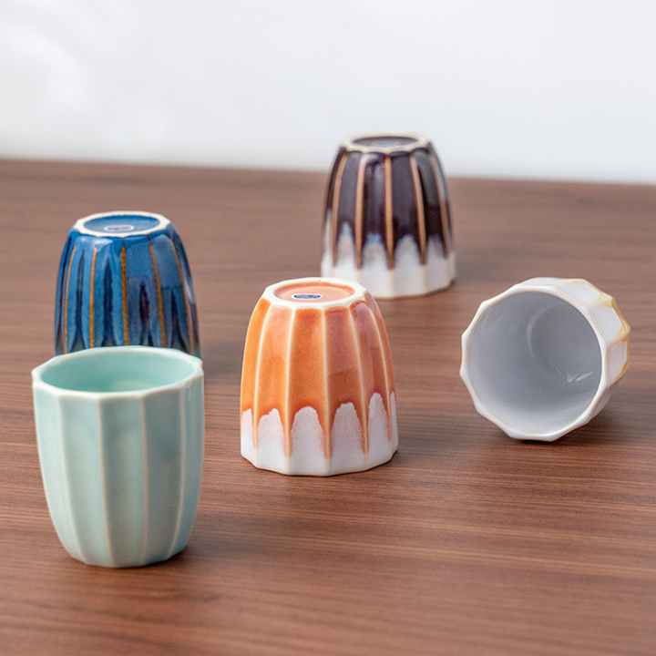 Mino Ware Kiln-Glazed Ceramic Tea Cup Gift Set