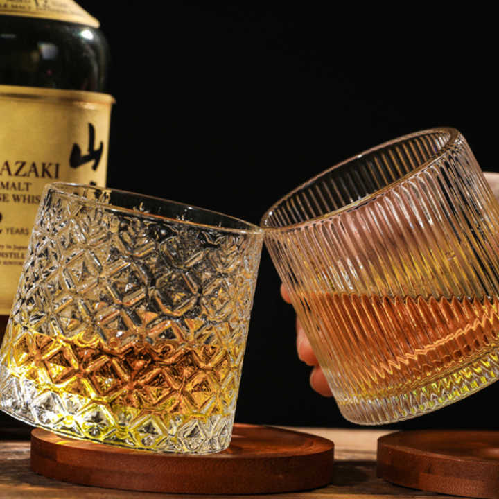 Edo Glass Handcrafted Self-Rotating Whisky Glass