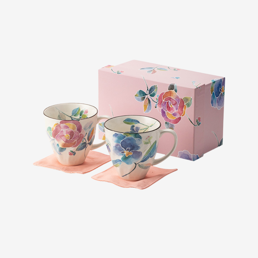 Mino Ware Floral Series Mug Gift Set