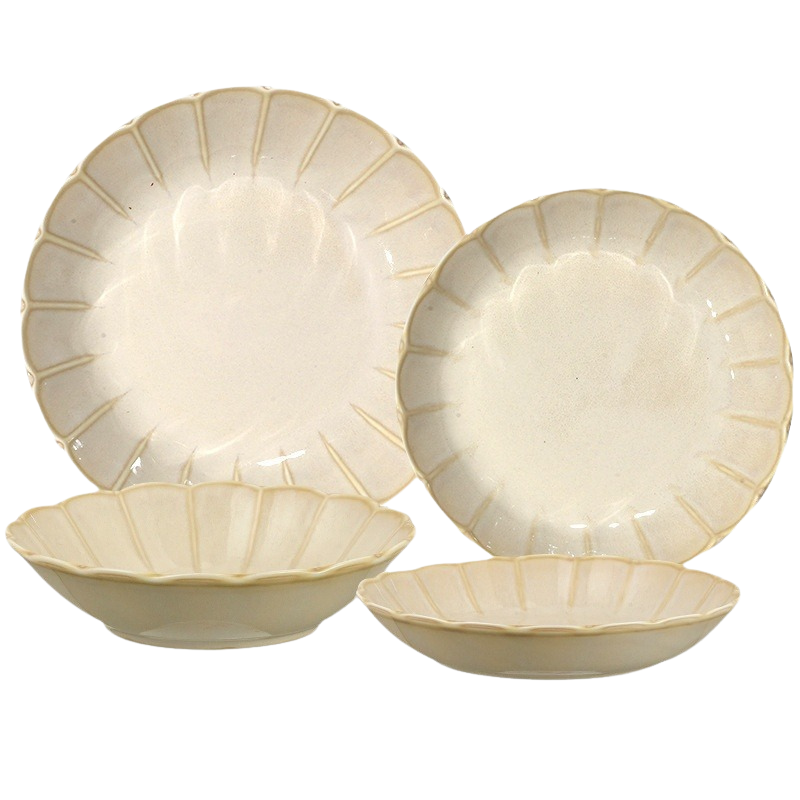 Mino Ware Retro Sweet White Glaze Plate