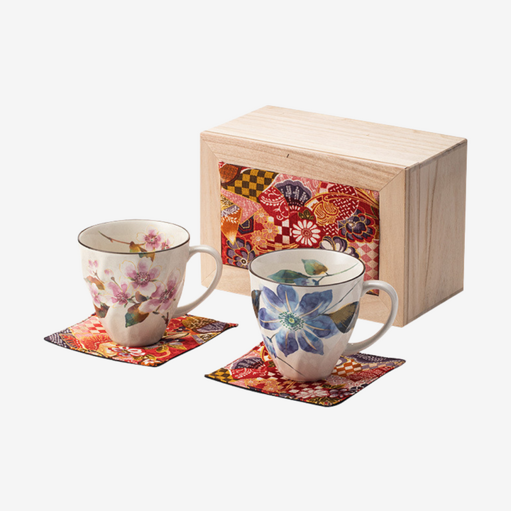 Mino Ware Floral Series Mug Gift Set