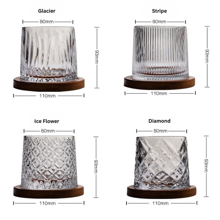 Edo Glass Handcrafted Self-Rotating Whisky Glass