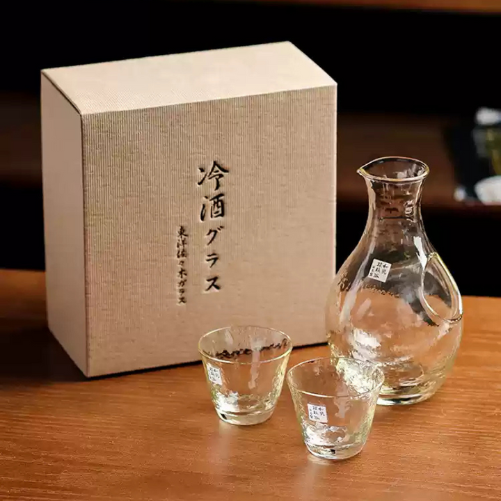 Toyo-Sasaki Amber Whisky Decanter Set