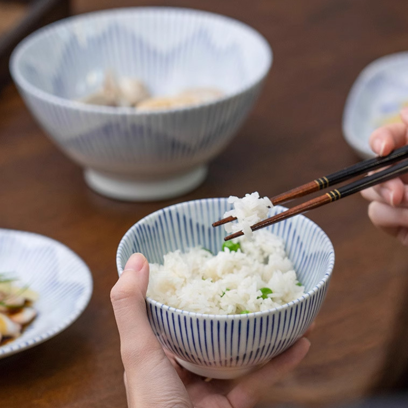 Mino Ware Sakura Tokusa Series Bowl and Plate Set