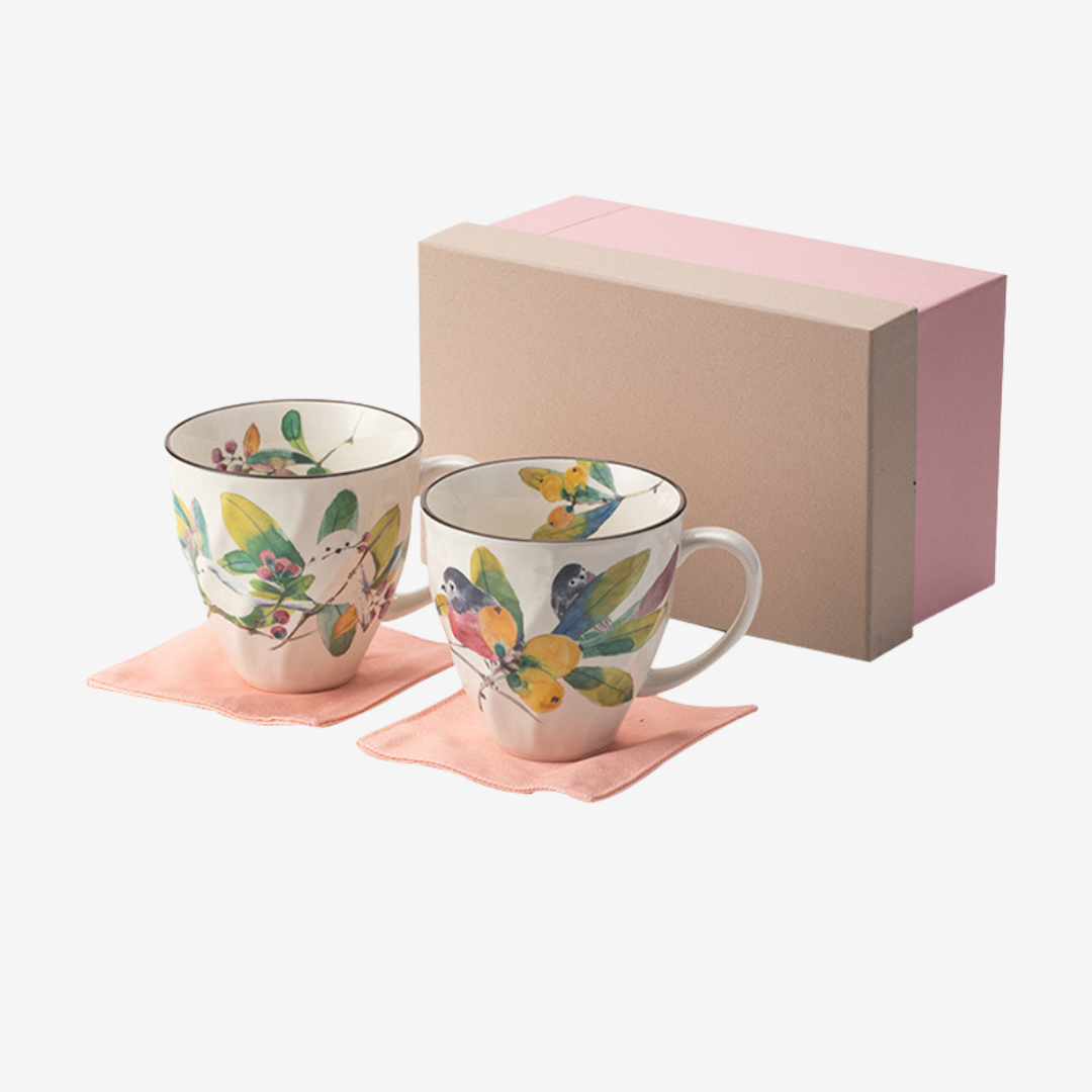 Mino Ware Floral Series Mug Gift Set