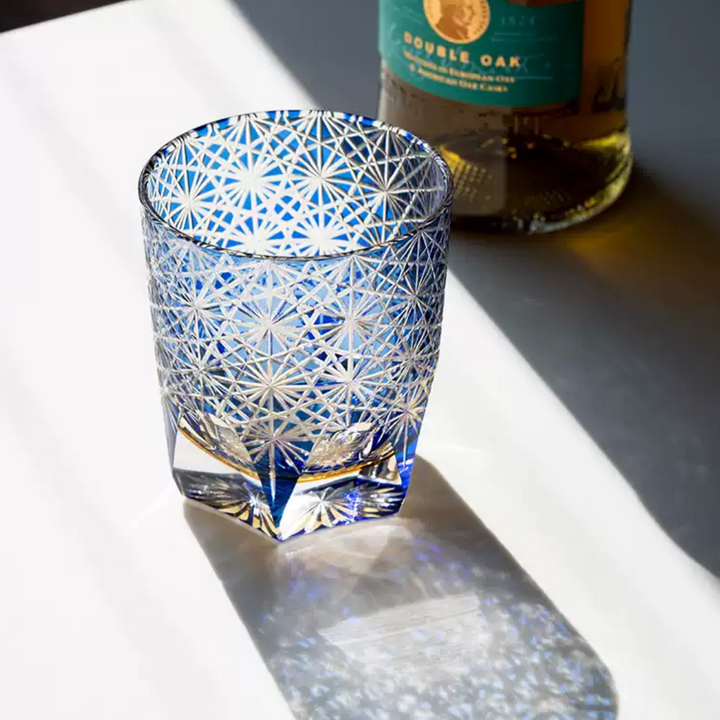 Edo Kiriko Hand-Carved Star Sparkle Whiskey Glass