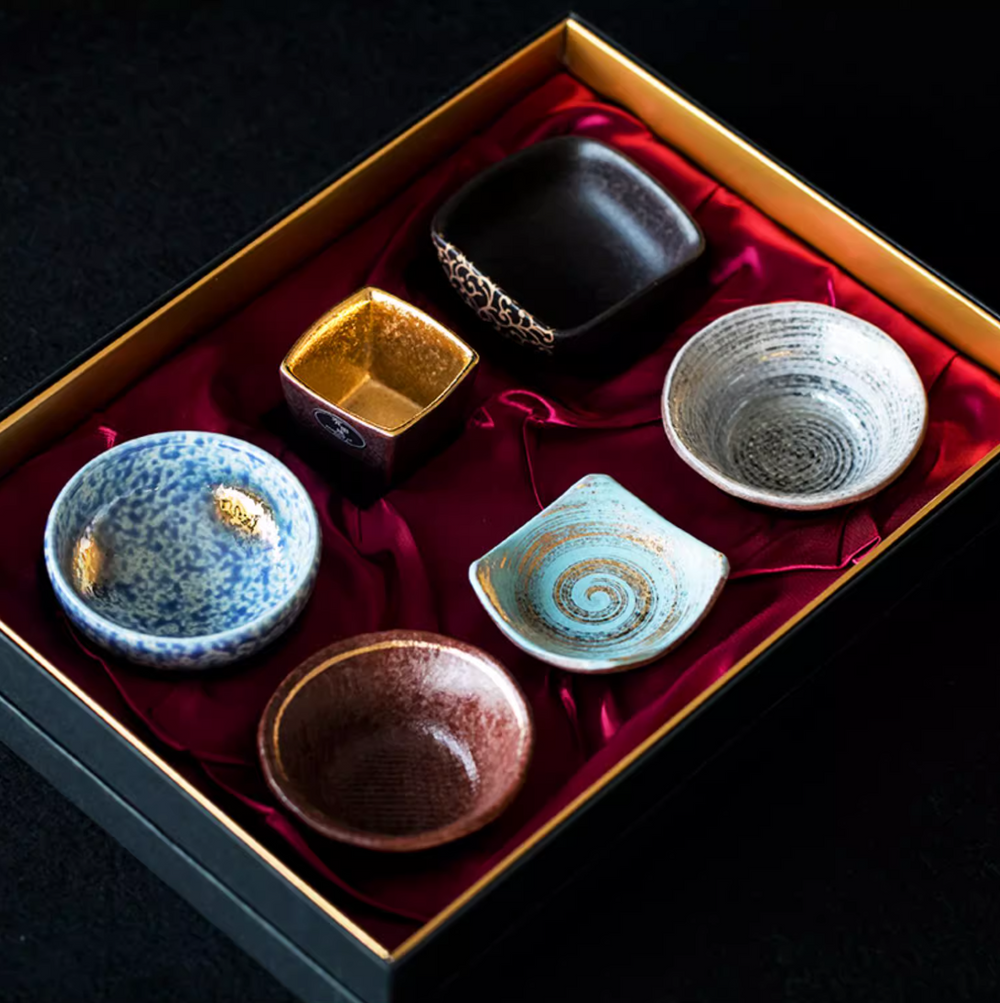 Arita Ware Gold and Silver Decorative Dessert Plate Gift Set - Plates - Hikari Spirits