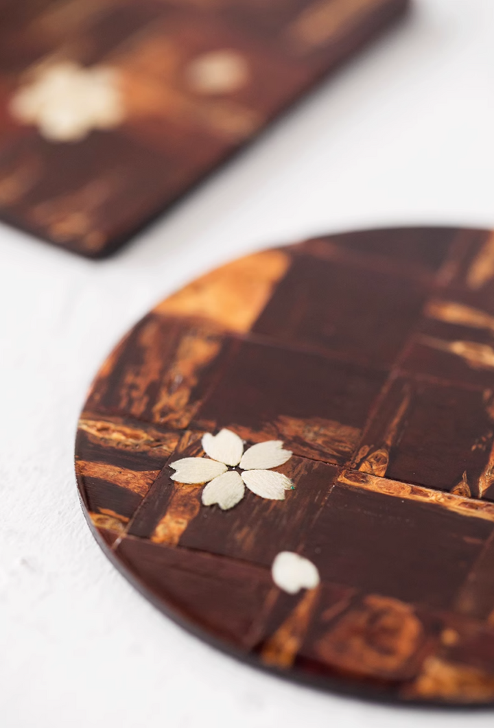 Kakunodate Cherry Bark Wooden Coaster - Utensil Accessories - Hikari Spirits