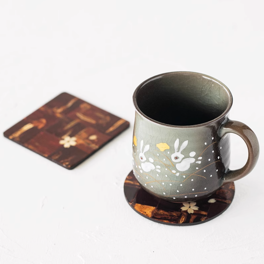 Kakunodate Cherry Bark Wooden Coaster - Utensil Accessories - Hikari Spirits