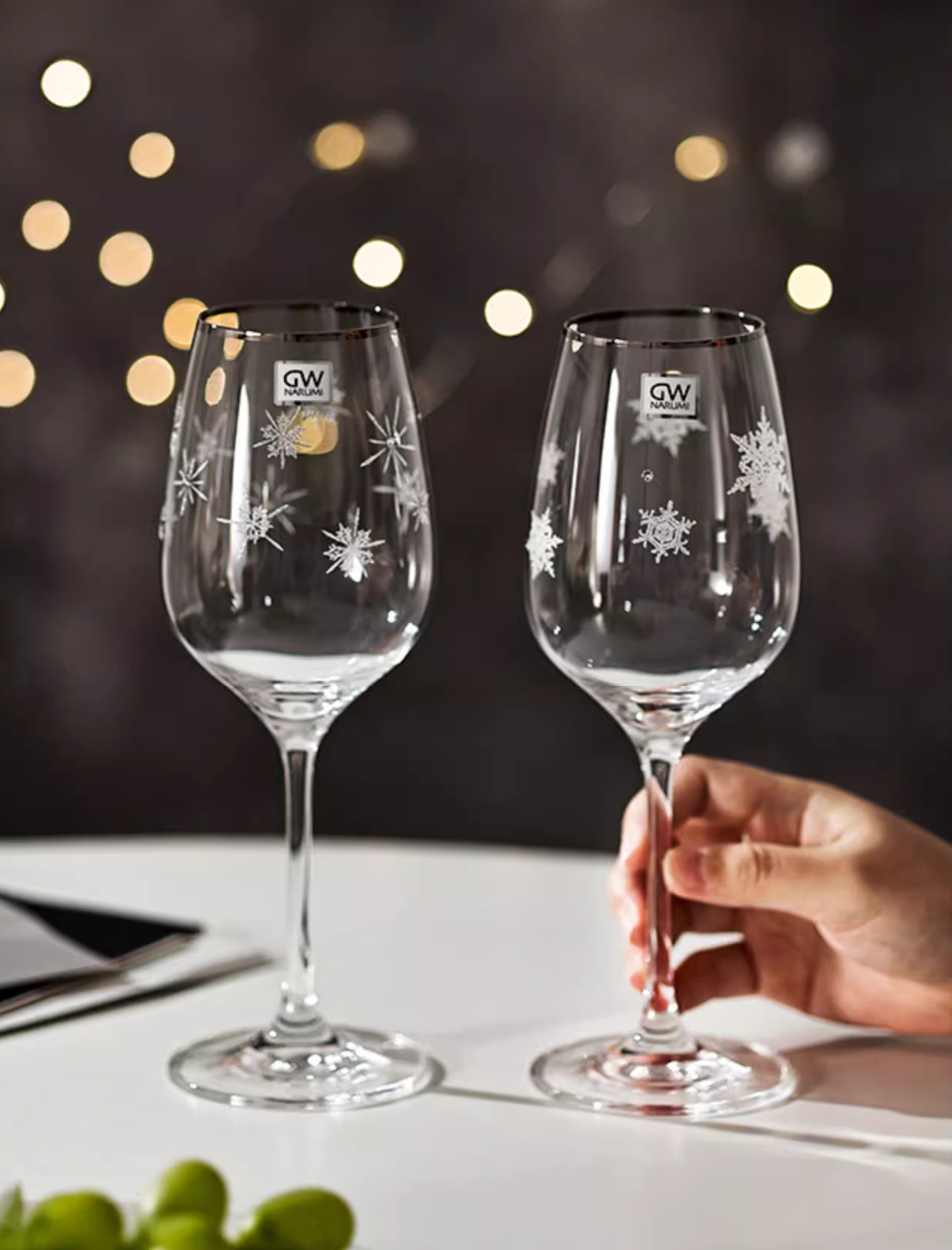 Narumi Snowflake Star Crystal Wine Glass Gift Set - Wine Glass - Hikari Spirits