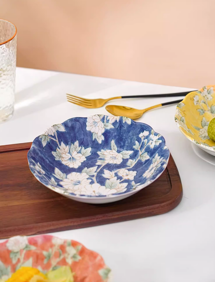 Mino Ware Hibiscus Flower Series Plate Gift Set - Plates - Hikari Spirits