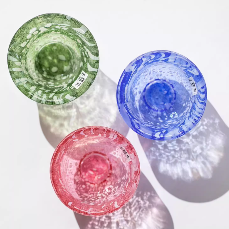 Toyo-Sasaki Colored Glass Sake Cups Housewarming Gift