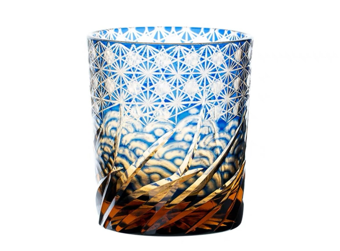 Edo Kiriko Hand-Carved Wave Pattern Whiskey Glass – Hikari Spirits