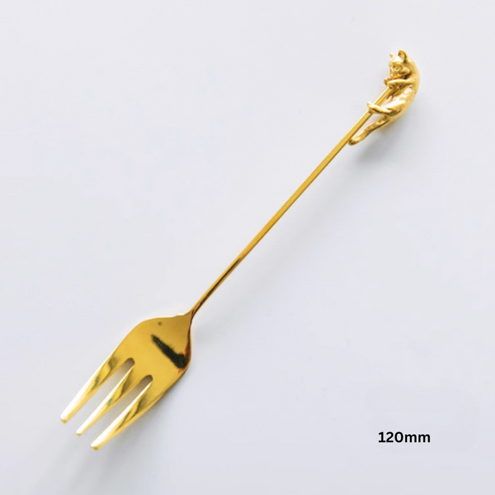 Zakka Gold-Plated Stainless Steel Stirring Stick and Fork - Utensil Set - Hikari Spirits