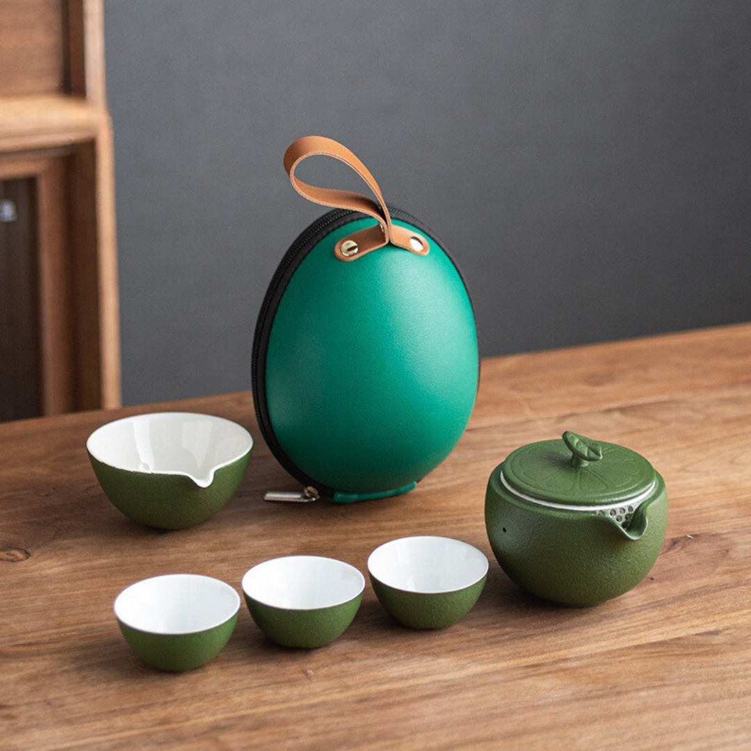 Kishi Orange Portable Tea Set