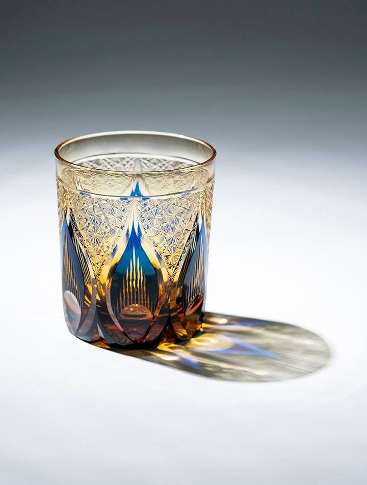 Edo Kiriko Hand-Carved Candle Flame Whiskey Glass - Whisky Glasses - Hikari Spirits