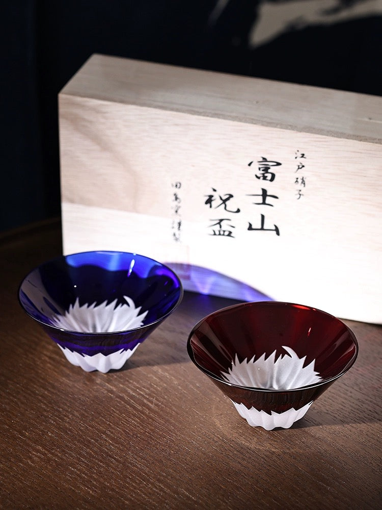 Tajima Mount Fuji Sake Cup Set - Japanese sake cup - Hikari Spirits