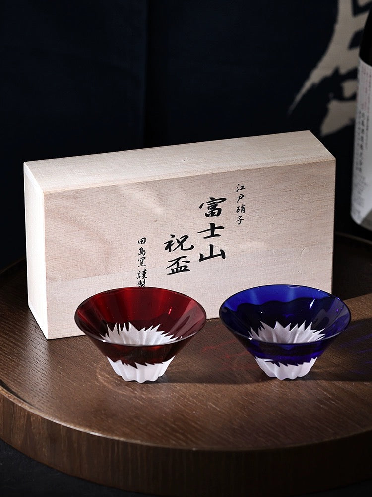 Tajima Mount Fuji Sake Cup Set - Japanese sake cup - Hikari Spirits