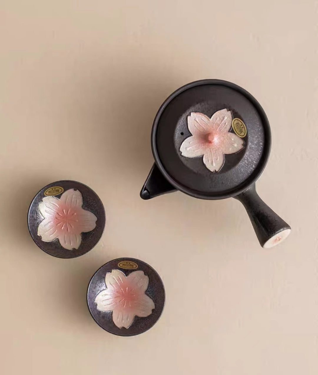 Arita-Yaki Kiln-Transformed Sakura Teapot Set - Cookware - Hikari Spirits