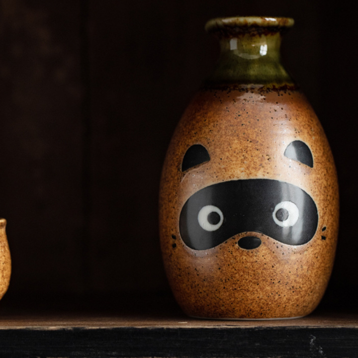 Shigaraki Ware Tanuki Sake Set