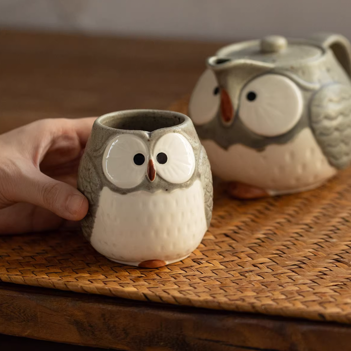 Mino Ware Owl Tea Set