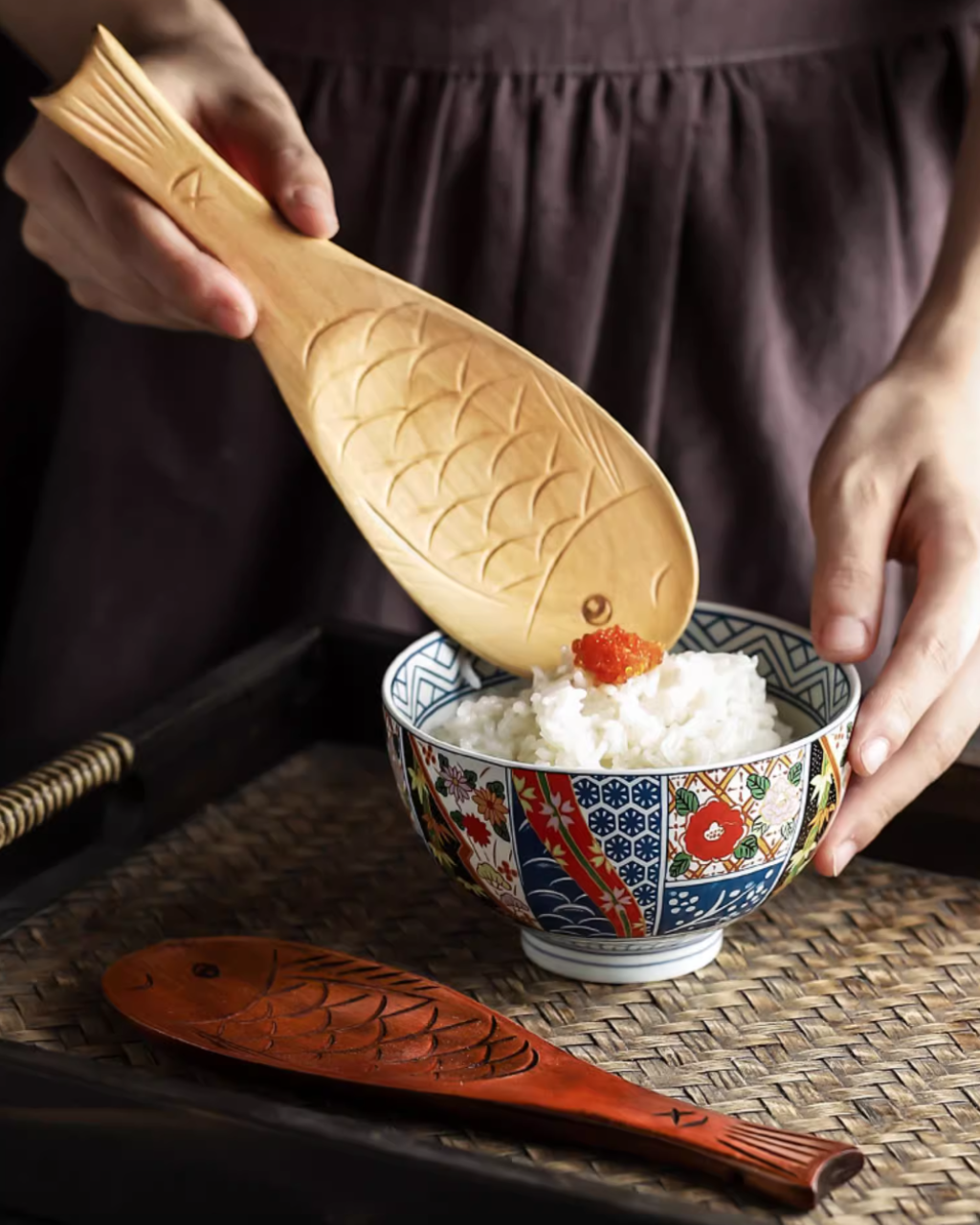 Fukutora Ware Handcrafted Fish-Shaped Wooden Spoon – Hikari Spirits