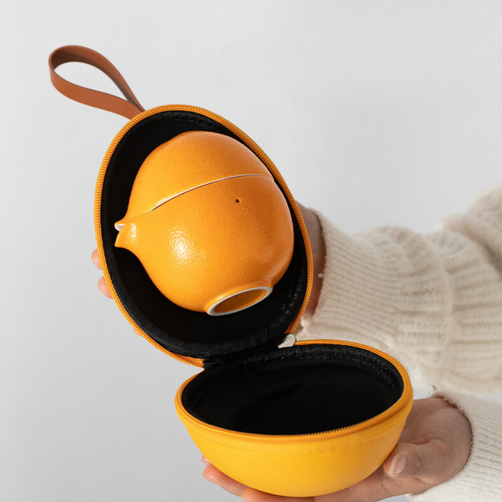 Kishi Orange Portable Tea Set