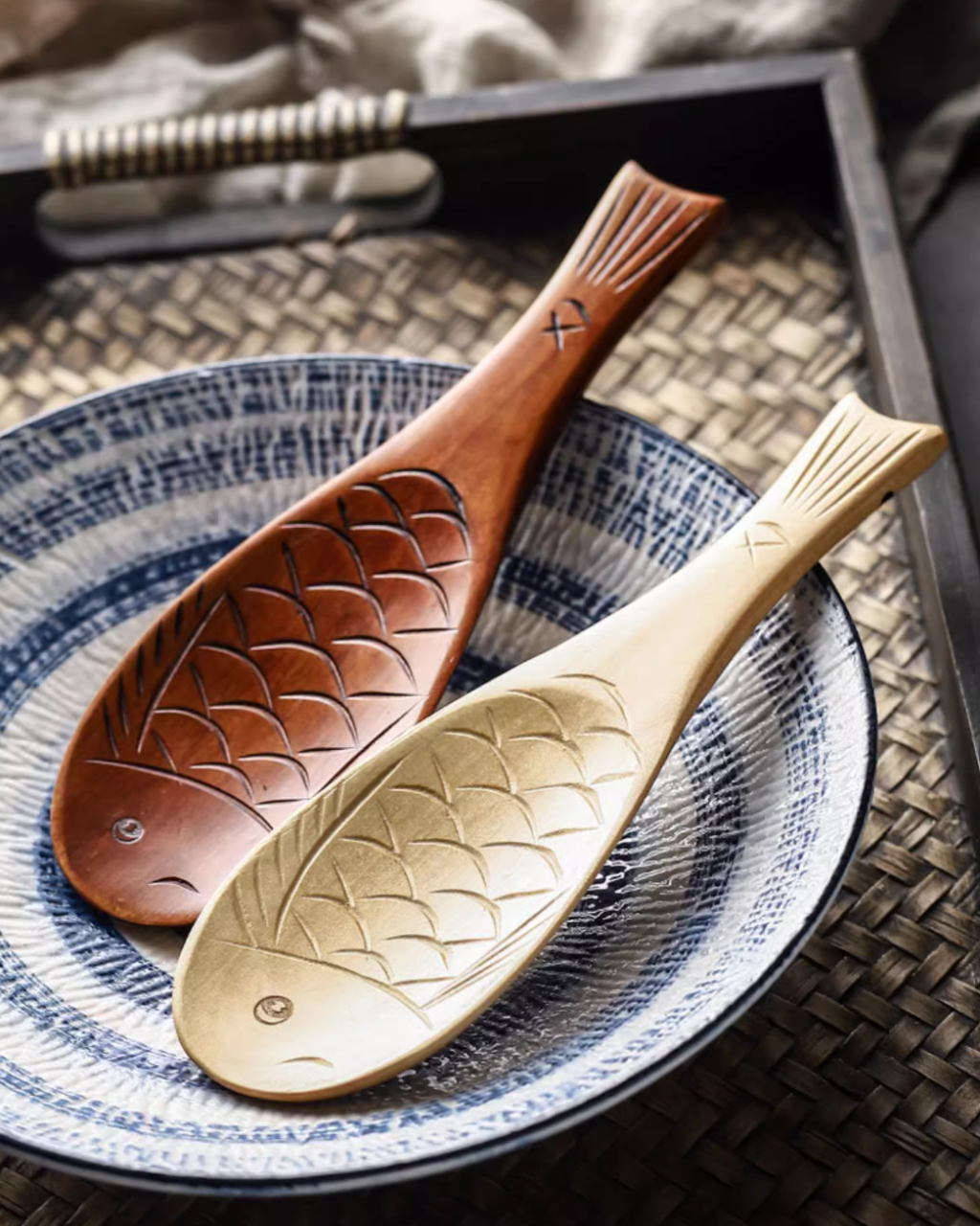 Fukutora Ware Handcrafted Fish-Shaped Wooden Spoon – Hikari Spirits