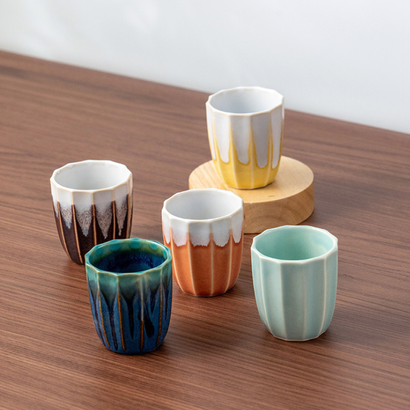 Mino Ware Kiln-Glazed Ceramic Tea Cup Gift Set