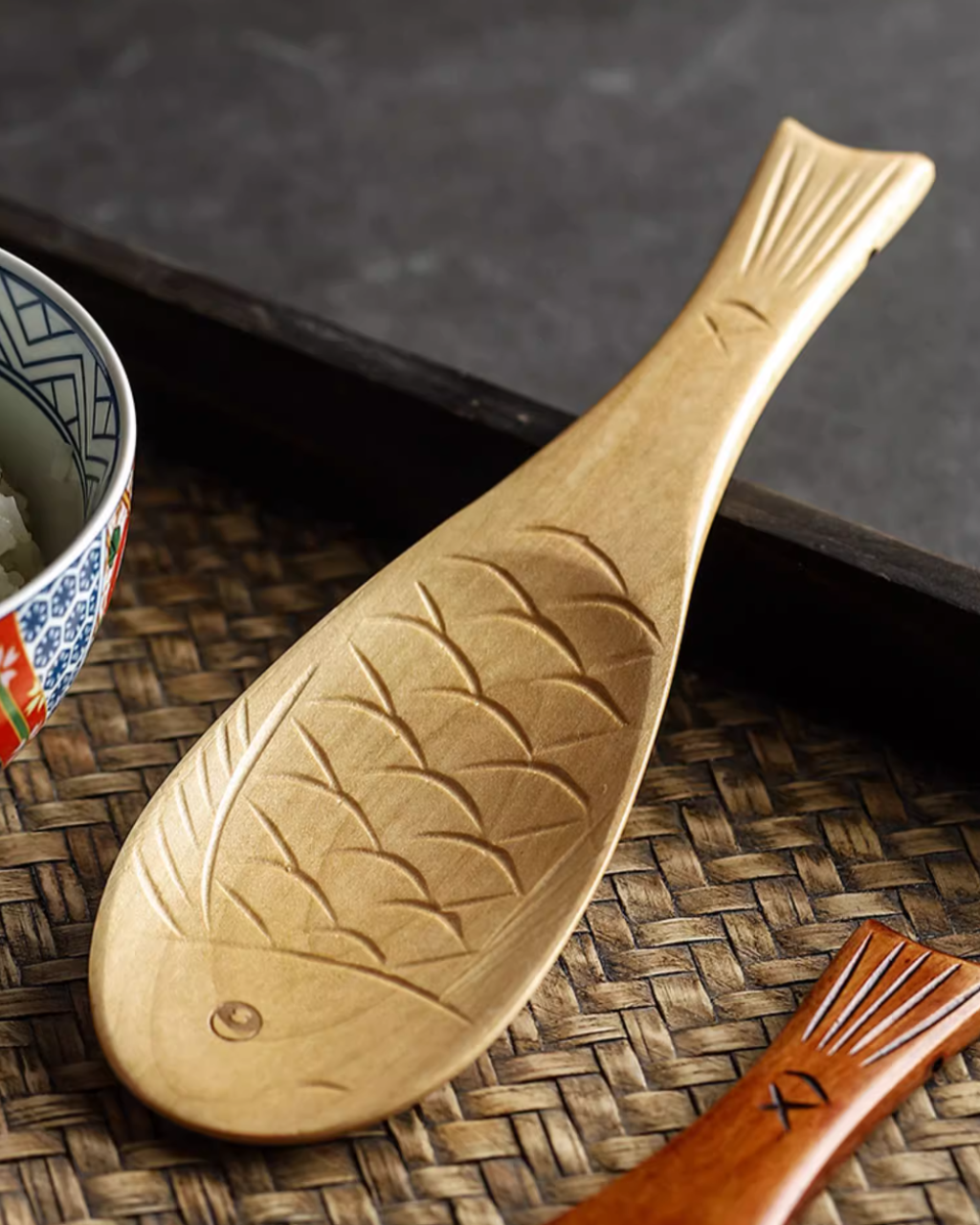 Fukutora Ware Handcrafted Fish-Shaped Wooden Spoon – Hikari Spirits