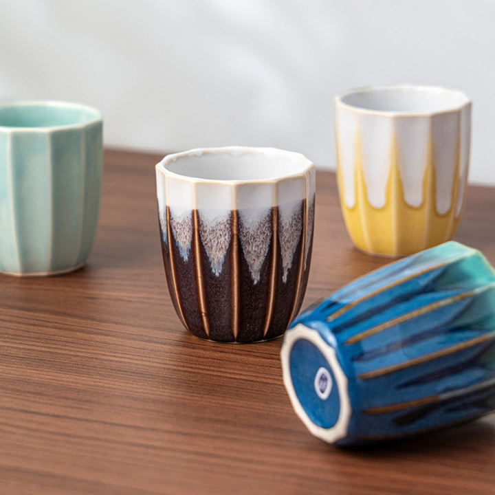 Mino Ware Kiln-Glazed Ceramic Tea Cup Gift Set