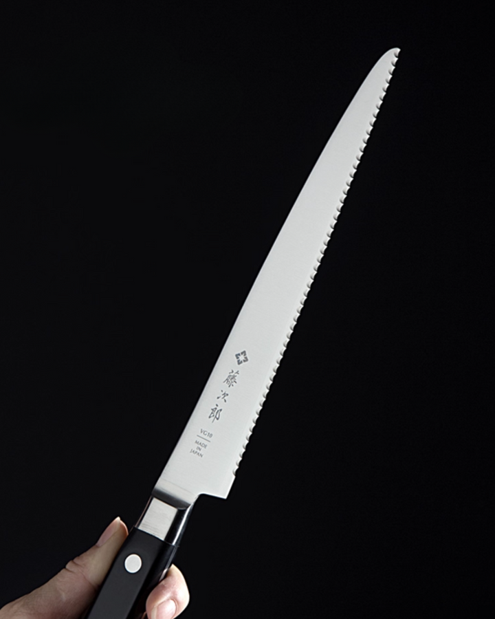 Tojiro VG10 Bread Knife - F-828 - Japanese Craftmanship - Handcraft - Made in Japan - Luxury Gift - Premium Gift- Wedding Gift - House-Warming Gift - Edo Kiriko - Japanese Artisan - Japanese Whisky Glass - Japanese Whiskey Glass - Japanese Chopsticks - Japanese Bowls - Handcrafted Mug - Handcrafted Plate - Japanese Mug - Japanese Kitchen Knife - Hikari Spirits