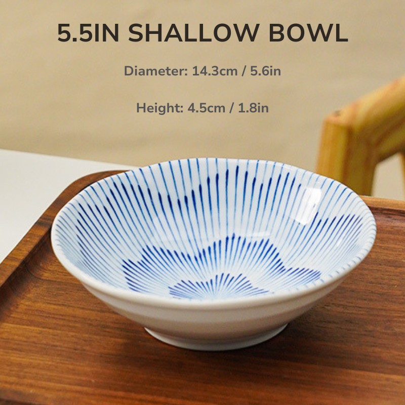 Mino Ware Sakura Tokusa Series Bowl and Plate Set