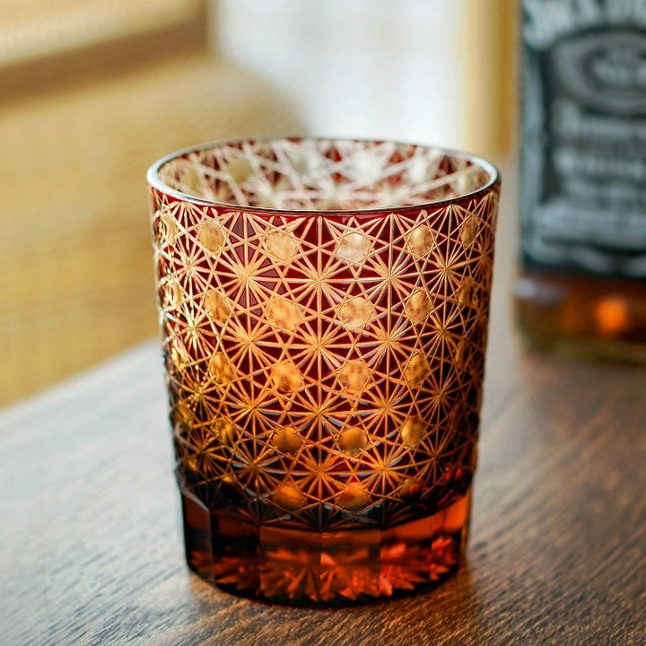 Edo Kiriko Hand-Carved Aurora Whiskey Glass - Whisky Glasses - Hikari Spirits