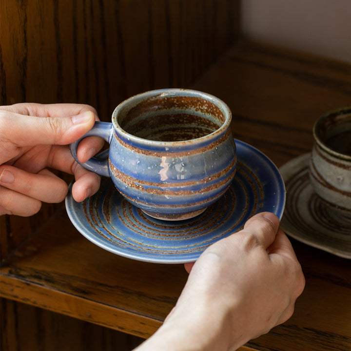 Seto Ware Handmade Rustic Shino Coffee Cup Set - Coffee Sets - Hikari Spirits