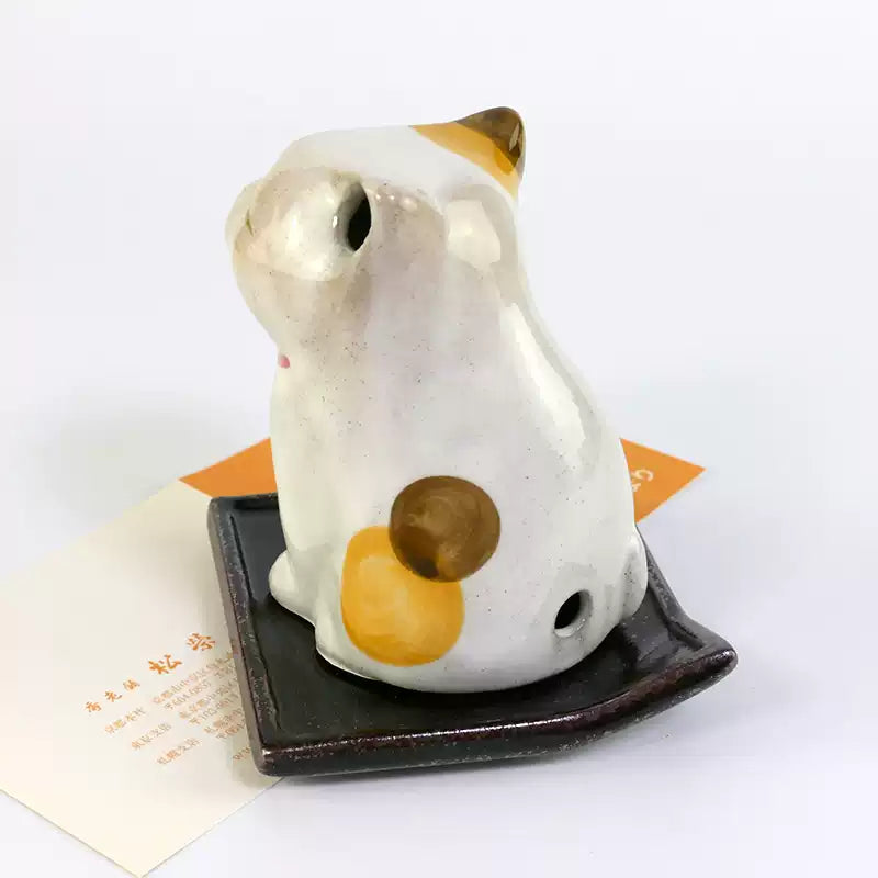 Shoyeido Ceramic Neko Incense Burner - Incense Holder - Hikari Spirits